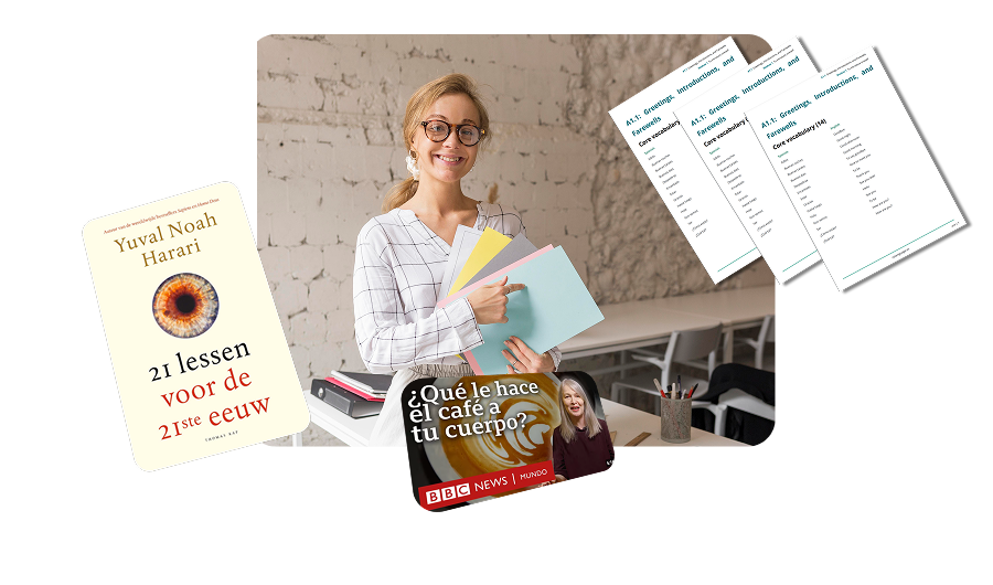 An artistic display of an assortment of examples of our learning materials