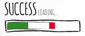 Succes Loading statusbalk met Italiaanse vlag 