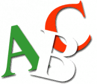 ABC in de kleuren van Italiaanse vlag